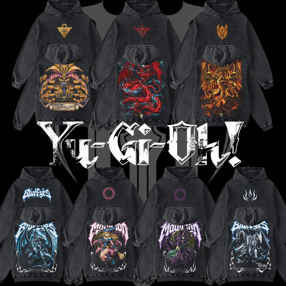 [Collection Yu-gi-oh!] HardTimesClothing - exodia, blue eyes, slifer , dragon Ra, Dark Magician Men's Unisex Heavyweight Cotton Round Neck Manga T-Shirt - Casual Streetwear, Retro Vintage, Acid Street Aesthetic, Gift Manga Fans Menswear Apparel Classic