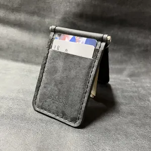 Baldwin Men's "Baldwin" Wallet Card Holder w/ Cash Clip - Foldable Cowhide Leather Minimalist Design for Casual Use