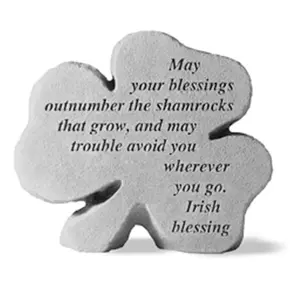 212 MAIN Cast Stone Weather the Weatherproof Irish Decor Sign - Kay Berry-Inc. "May Your Blessings Outnumber" Outdoor Garden Accent, 6.75 in x 6 in, Outdoor Decor Signs