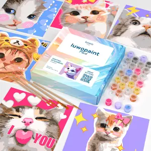 LuwoArte Paint by Numbers Kit for Adults - Meme Kittens