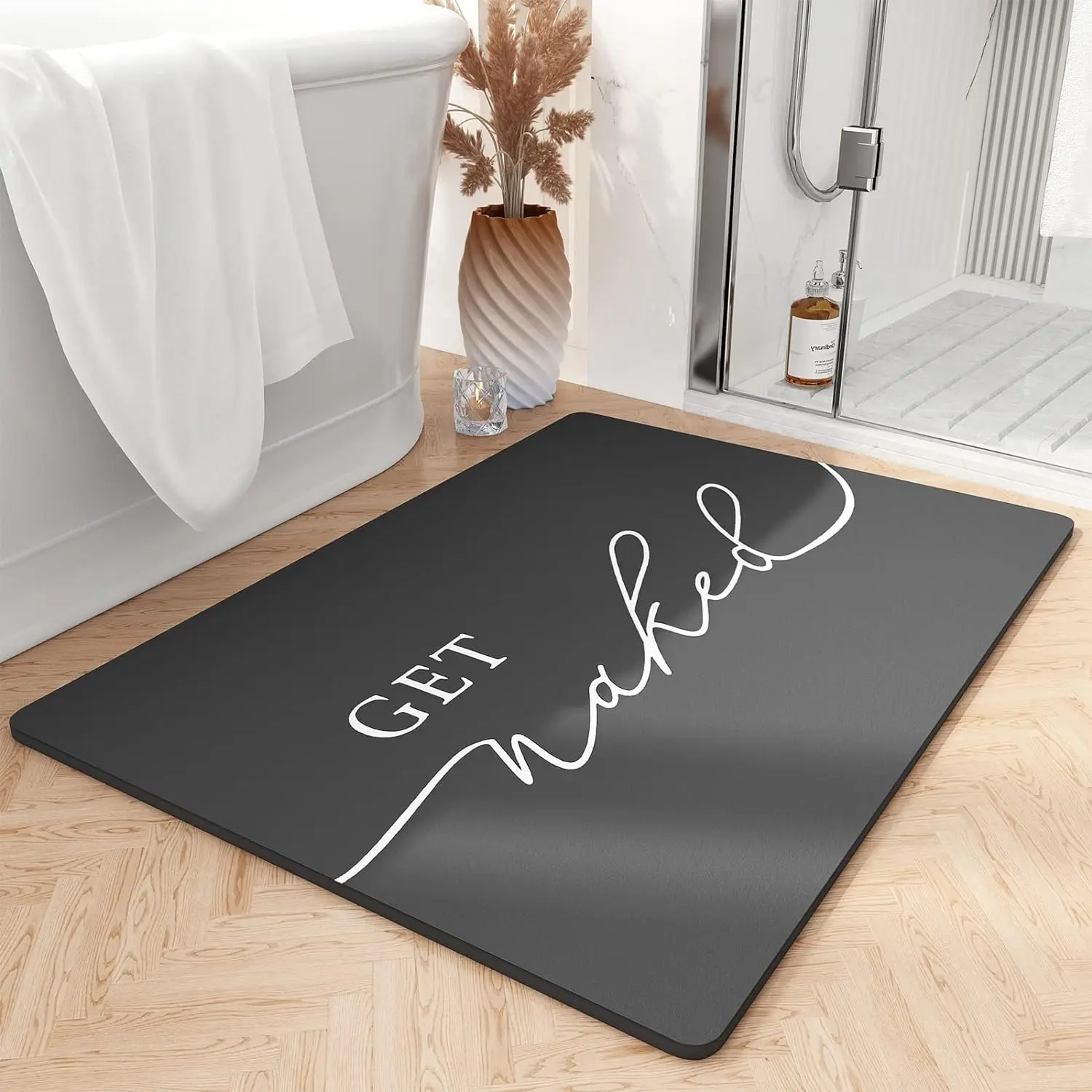 Letter Pattern Bath Mat, 1 Count Non-slip Soft Absorbent Bathroom Rug, Household Floor Mat for Bathroom, Kitchen, Home, Hotel, Home Decor Rugs