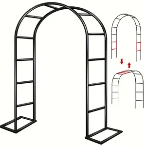 Black easy to install metal gazebo, bracket, industrial hardware, hook, garden arch, metal frame supported arch, wide arch/high arch two specifications can be selected at will