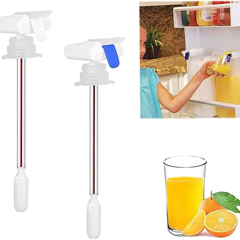 2-Pack ABS Plastic Automatic Cold Drink Dispenser, Kitchen Utensil with Overflow Stop, Portable Hands-Free Pour, 2-Pack Convenience, Home Kitchen Party Ready, Water Gallon Fridge Fit, Party Use for Juice/Water