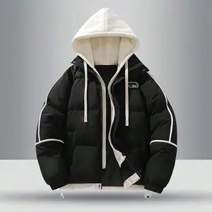 A seasonal, warm, windproof, and cold resistant casual loose jacket in autumn, with a hood, suitable for outdoor activities.