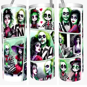 Beetlejuice 20oz Sublimation Tumbler - Perfect for Your Beverage Needs - Bottle, Drinkware