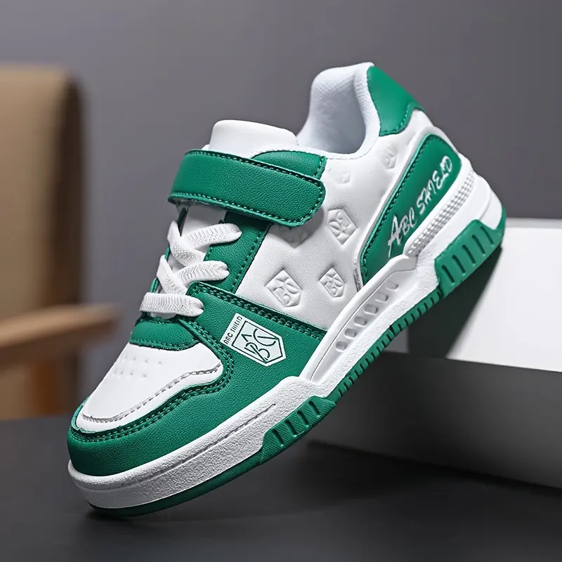 Boy's Trendy Reflective Design Skate Shoes, Colour Block Comfy Non Casual Sneakers Kids Outdoor Activities