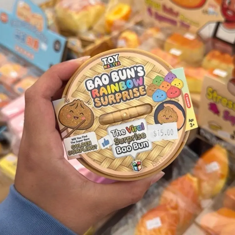 Bao Bun Rainbow Surprise - Viral Mystery Squishy Dumplings in Rainbow Colors and Rare Gold Squishies