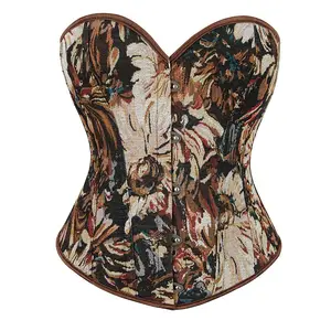 Monet Print Overbust Corset Tube Top – Push-Up Tummy Control Style