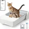 Meowant SC03 Smart Automatic Self-Cleaning Litter Box - X-Large White, 27.5" XL Space, 3-Motor System, Dual Rake, Anti-Pinch Tech, Wi-Fi Control, Clumping Litter Odor Control Solutions, Airtight Waste Bin, Home Style for Multiple Cats, Work Safety Warning