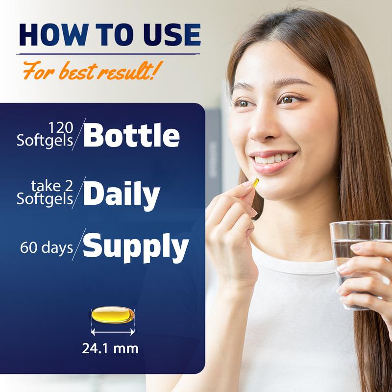 Vitamatic Extra Virgin Olive Oil 2000 mg Per Serving 120 Softgels - Great Source of Omega 6 & 9 Pure Natural Ingredients for Health