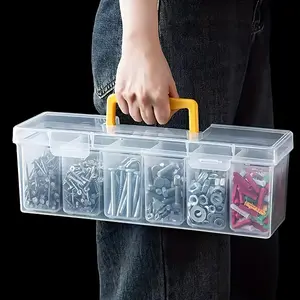 clear multi-compartment storage boxes. Perfect for screws, hardware, tools, toys, jewelry and cosmetics. divided storage for home organization. Home Organizer Storage