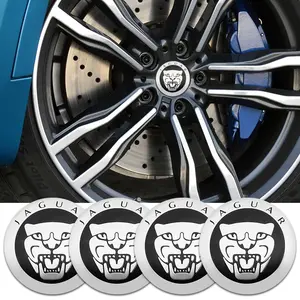 4pcs 56mm 3D For Car emblem Wheel hub Center Cap Badge covers Aluminum sticker Decals Styling accessories Jaguar XF XJ XE XK F-Pace F-Type X-Type S-Type X-TYPE I-Pace XFR XKR XJL XJS XEL XFL Svr Vehicle