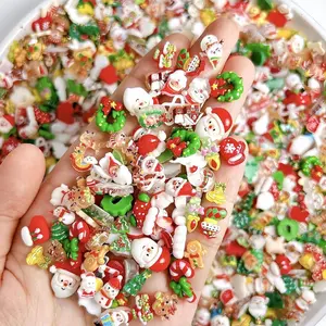 80Pcs Christmas Nail Art Charms Santa Claus Elk Christmas Tree Snowman Nail Rhinestones 3D Mixed Christmas Gingerbread Man Bears Nail Jewelry Reindeer Bell Nail Gems DIY Nail Decor for Women DIY