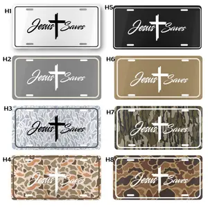 [HOT] Jesus Saves Camo License Plate Christian Faith Car Tag Religious Vehicle Decor 100 Aluminum 12 6 Nov