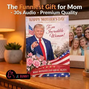 Trump Talking Mother’s Day Card with Real Voice 30 Second Sound Funny Message for Mom Wife Grandma 5x7 Large Musical Card with Red Envelope Premium Quality
