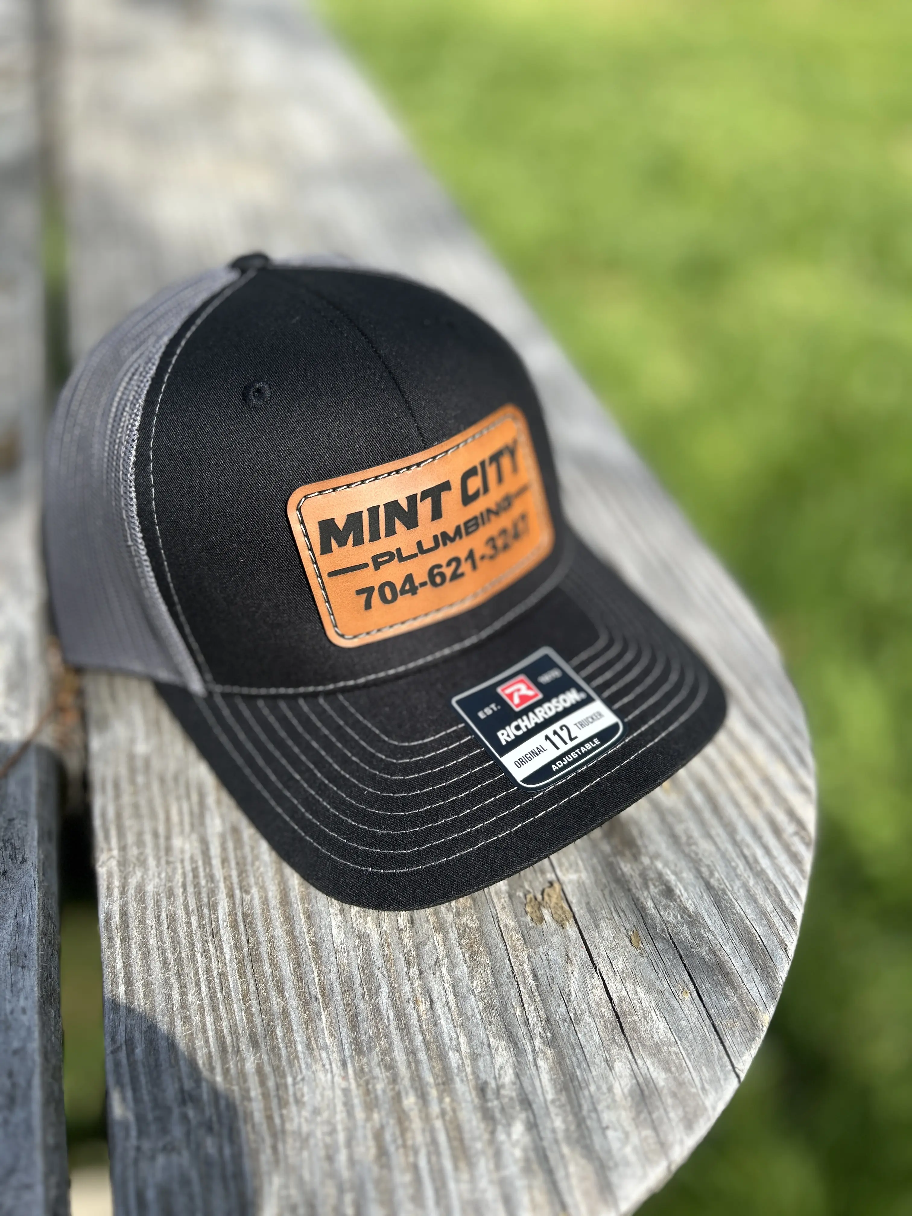 6-Pack Custom Leather Patch Trucker Hats with Your Company Logo
