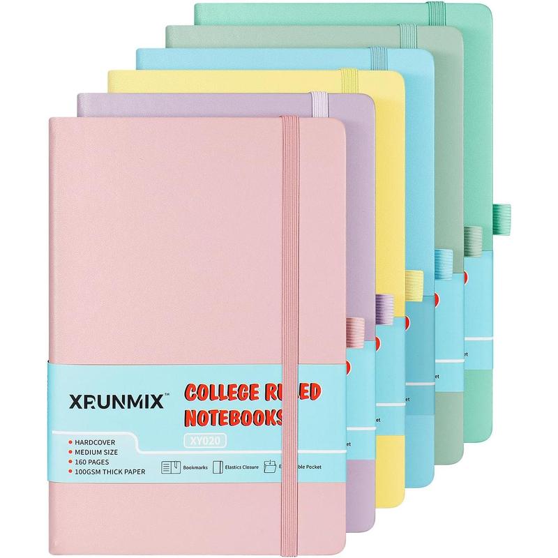 Lined Journals Notebooks for Work, 160 Pages, 5.5 x 8 inches, 100 GSM Paper, Hardcover (Pastel  6)