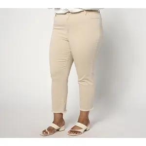 Dennis Basso Petite Color Denim Slim Fit Crop Jean