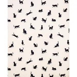 0243 Black Cats on Beige Asanoha
