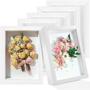 6 Pack 4 x 6 Inches Shadow Box Frame, Bulk Picture Frame, Small  Memory Display Case Boxes for Photos, Dried , DIY Craft, White