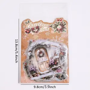 Colorful Christmas Stickers - 200 Sheets Large Size 2.76*2.76 Inch DIY Waterproof Stickers for Journal Kits, Arts Crafts, Holiday Gifts & Scrapbooking