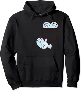 For Manatee Lovers Cute Kawaii Baby Manatee In Pocket Pullover Hoodie - Keithhodges Shop 28B0CD449DFX