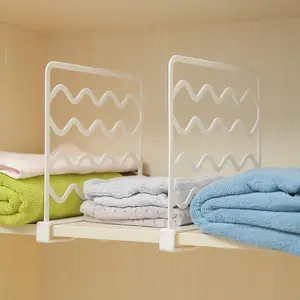 5-Piece Closet Shelf Organizer Set, Space-Saving Plastic Storage Racks, Multi-Functional Clothes & Towel Dividers for Wardrobes & Cabinets