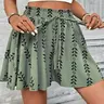 Women's All Over Print Knot Front Shorts, Casual Fashionable Flowy Shorts for Summer, Women's Bottoms for Daily Wear, Drawstring Beach Shorts, Casual Loose Short #GLOBAL PICKS