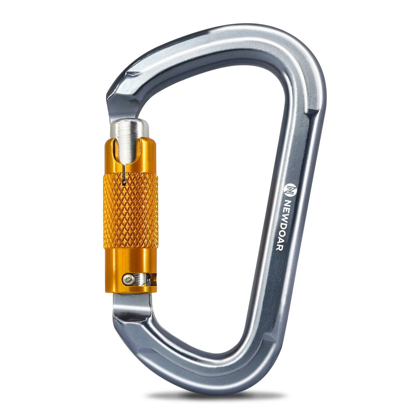 NEWDOAR 28KN Auto-Locking D-Shaped Carabiner, UIAA & CE Certified 7075 Aviation Aluminum Safety Clip, Heavy Duty for Rappelling, Mountaineering, Carabiner for Leash, Father's Day Gift