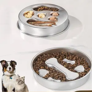 2-in-1 Stainless Steel Slow Feeder & Lick Mat | Reversible Dog Bowl for Food & Treats | Prevents Chin Acne | Enrichment Puzzle Toy