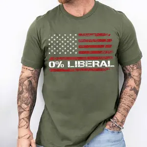 0% Liberal T-shirt, Republican Shirt, Men Streetwear Tee, Patriotic Shirt, Unisex Graphic Cotton Short Sleeve