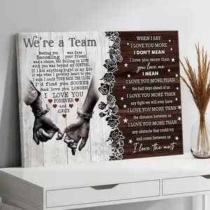 Romantic Anniversary Gift for Couple Canvas Print  - "I Love You" Wall Art - Sentimental Relationship Poster - Bedroom Decor for Lovers