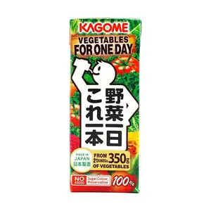Kagome Japanese Vegetable Fruit Juice 200ml - All Natural, No Added Sugar, Rich in Dietary Fiber & Nutrients