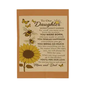 To Our Daughter – Sunflower & Bee Woven Blanket