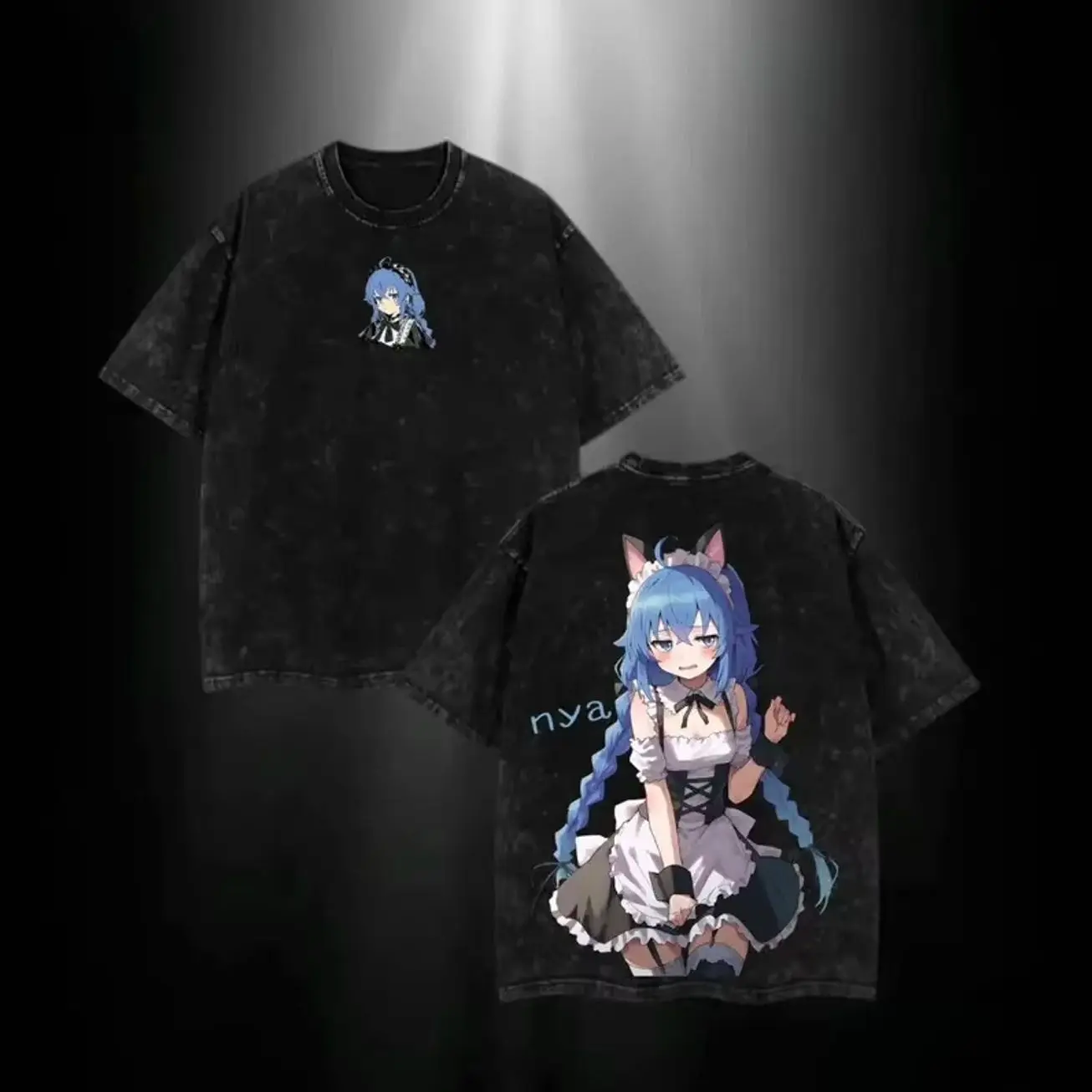 Roxy Kawaii Printed Tee Anime Mushoku Tensei Clothing Men Women Washed T-shirts Short Sleeve Tshirt Harajuku Male Cotton T Shirt