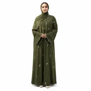 Safiya  Abaya – Floral Embroidered Flowing Abaya