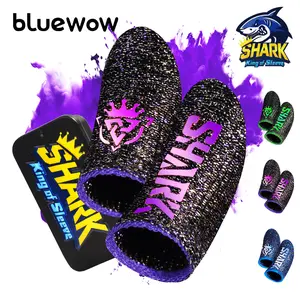 BlueWow SharkKing SilverFiber Mobile Gaming Finger Sleeves, 20-Count Individual Packing, 0.3mm Ultra-Soft Thin Fabric, High Sensitivity Sweat-Proof Compact Portable Gaming Tech Accessories for Gamers
