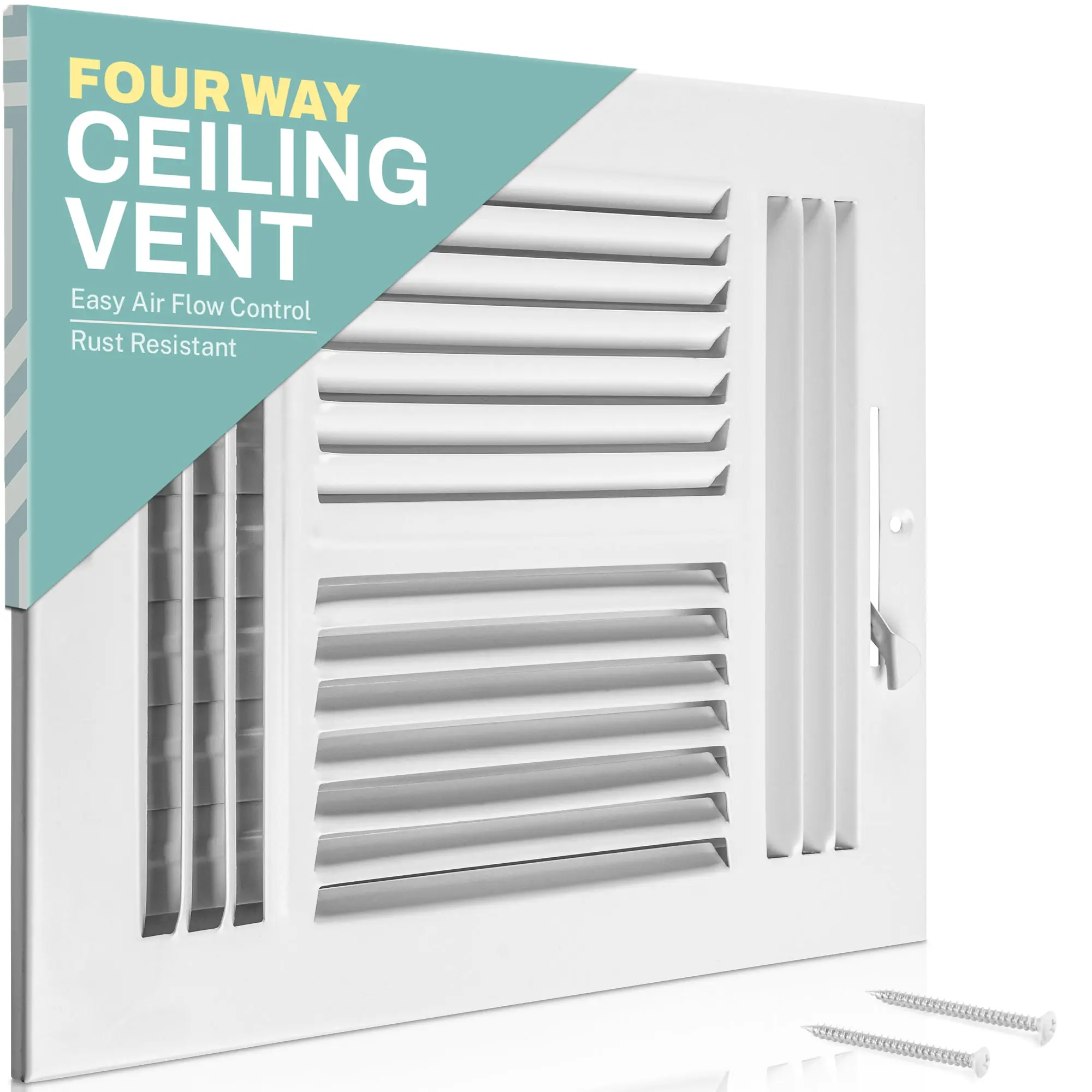 4-Way Ceiling & Wall Air Vent Register 4-Way Ceiling & Wall Air Vent Register