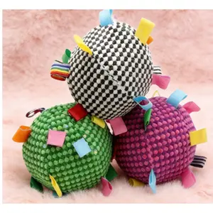 Heavy-Duty Chew-Resistant Dog Ball with Bell Non-Toxic Soft Training Ball Suitable for Aggressive Chewers Indoor/Outdoor Fetch Game Durable Polyester Fiber Puppy Teething Toy Used for Intellectual Stimulation and Exercise Indestructible Dog Toy cattle  do