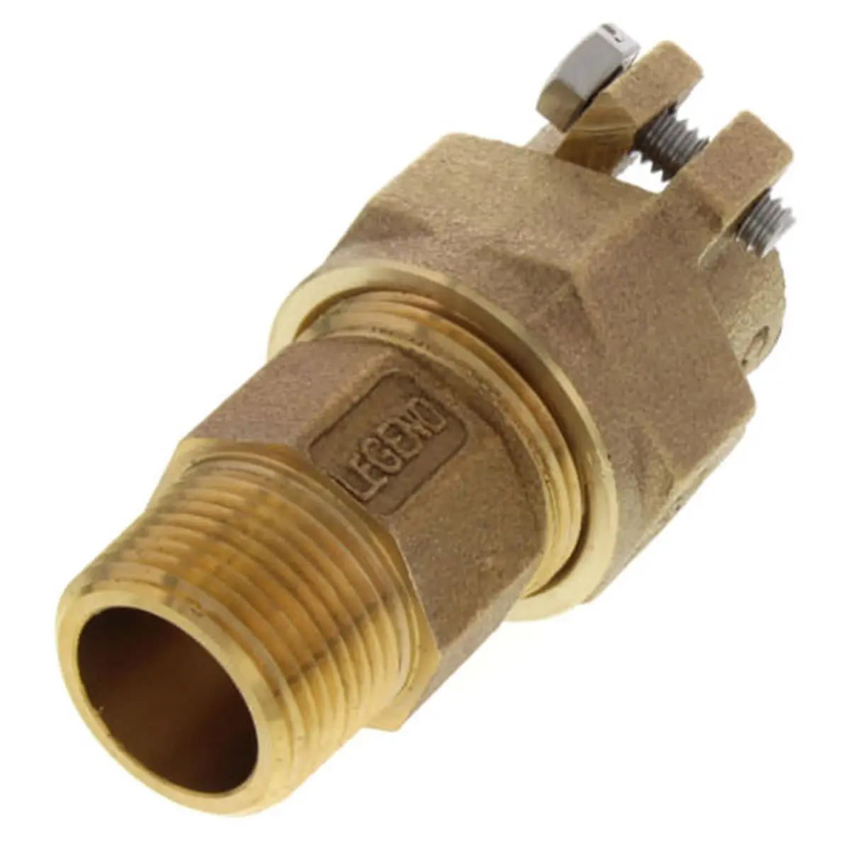 212 MAIN Brass Compression Connector Pipe Fitting, 0.75 in. CTS Male Coupling with Stress-Resistant Split Clamp, Lead-Free for Boating Water Sports Maximum Pullout Resistance (Model 313-204NL), Brass Fitting