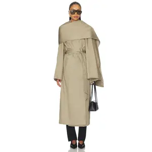 EAVES Yuna Trench Coat in Khaki Greige