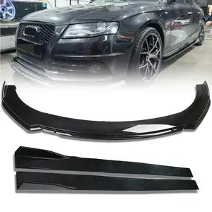 Garvee Front Bumper Lip Bumper Spoiler for 1.9M/6.2FT Wide Cars, Air Dam Side Skirt Extensions, Front Bumper Lip Body Kit Replacement Automotive Vehicles Sedans Study ABS Gloss Black