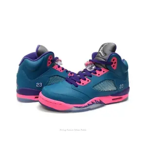 High-Top Basketball Sneakers Retro Tropical Tile, Women's Style, White Colorway