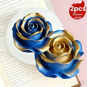 Reusable Rose Mold Set, High-Quality Flower Shape Molds for Candle Making, Soap, Clay, Gypsum, Resin, Perfect Gift for Birthdays & Weddings
