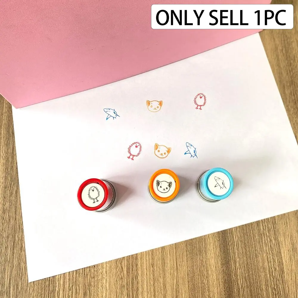 Cartoon Chicken & Shark & Dog Pattern Stamp, 1 Count Colorful Encouragement Stamp, Teacher Encouragement Stamp, Office Stationery & Supplies