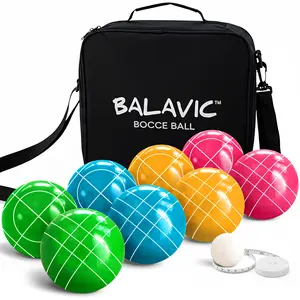 BALAVIC® 100mm Bocce Ball Set – 8 Balls, Pallino, Measuring Tape & Bag