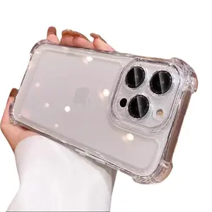 Four corners enhanced anti-fall transparent mobile phone case suitable for Apple 17 16 15 14 13 12 11 x xsmax plus promax air suitable for Samsung galaxy A14 A15 A16 A25 A36 A53 A55 A56 A32 A73 A05S A03 5g 4g anti-fall soft shell Motorola MPTOG30 G52 G84