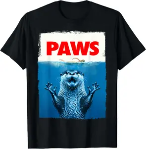 100% Cotton Paws Otter Funny Otter Lover Gifts For Men Women T-Shirt