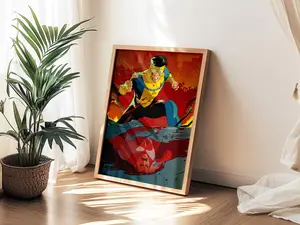 [SALE UP TO 40%][Unframe] Invincible Poster, Mark Grayson Wall Art, Omni Man Scene Print, Superhero Comic Poster