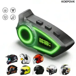 KOEPOVK Motorcycle Helmet Bluetooth-compatible Headset, Wireless IP65 Waterproof Headset, Rechargeable Headset for Motorcycle & Bicycle, Clear Voice at High Speed, Motorcycle Accessories